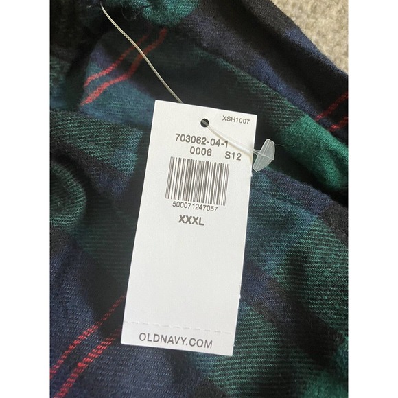 Men’s Old Navy Plaid Sweat Sleep Pajama Pants Size XXXL Green And Blue Q5 - Picture 3 of 7